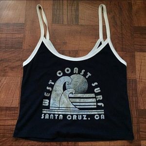 Aeropostale Crop Graphic West Coast Top